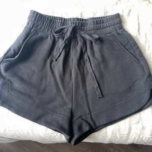 Shona Joy Athletic 100% Organic Cotton Flare Shorts - Black